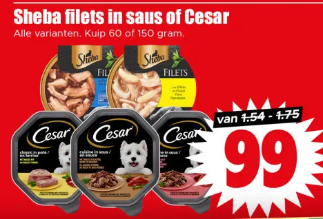 Aanbieding: Sheba filets in saus of Cesar