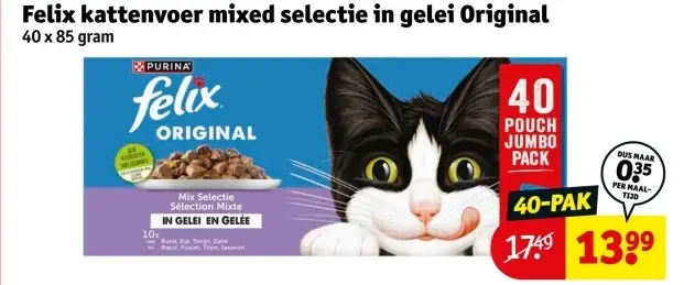Aanbieding: Felix Kattenvoer mixed selectie in gelei Original
