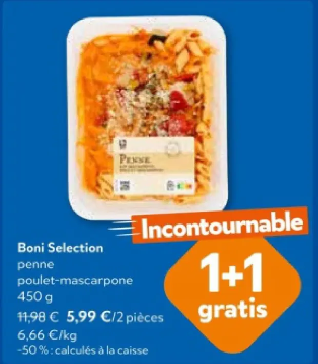 Offre: Penne poulet-mascarpone