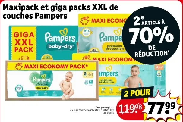 Offre: Maxipack et giga packs XXL de couches