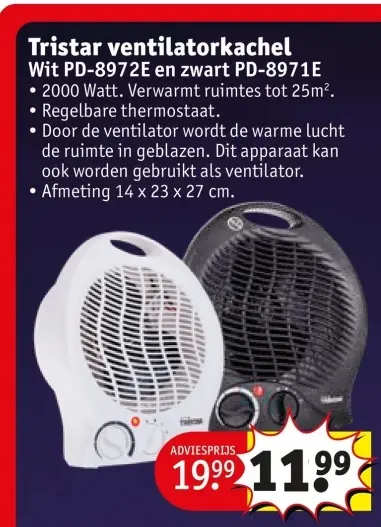 Aanbieding: Tristar ventilatorkachel