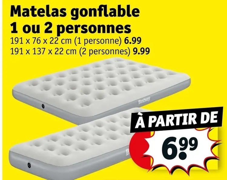 Offre: Matelas gonflable 1 ou 2 personnes