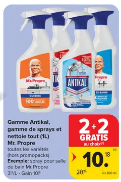 Offre: Gamme Antikal, gamme de sprays et nettoie tout