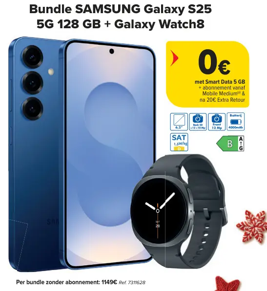 Promotie: Galaxy S25 5G 128 GB + Galaxy Watch8