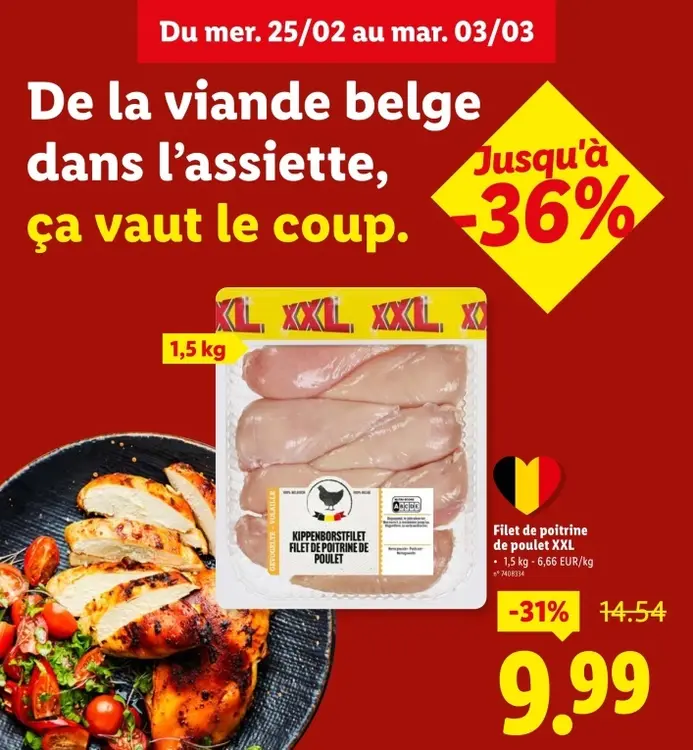 Offre: Filet de poitrine de poulet XXL