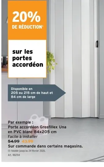 Offre: Porte accordéon Grosfillex Una
