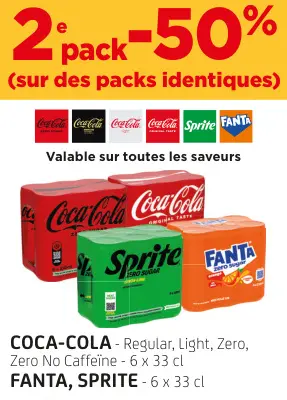 Offre: Coca-cola, Fanta, Sprite