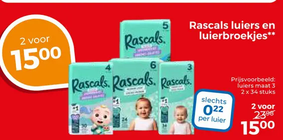 Aanbieding: Rascals luiers en luierbroekjes