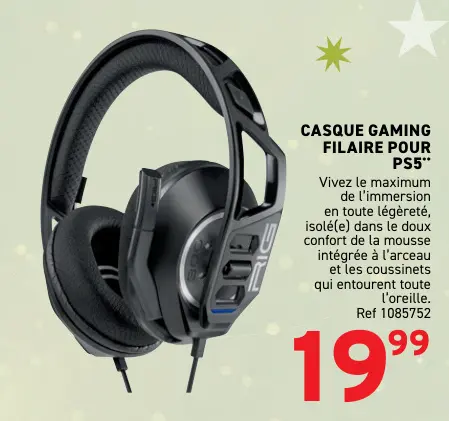 Offre: Casque gaming filaire pour ps5