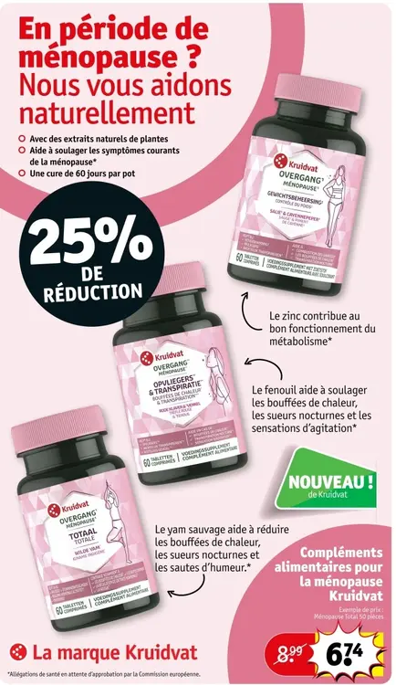 Offre: Compléments alimentaires pour la ménopause