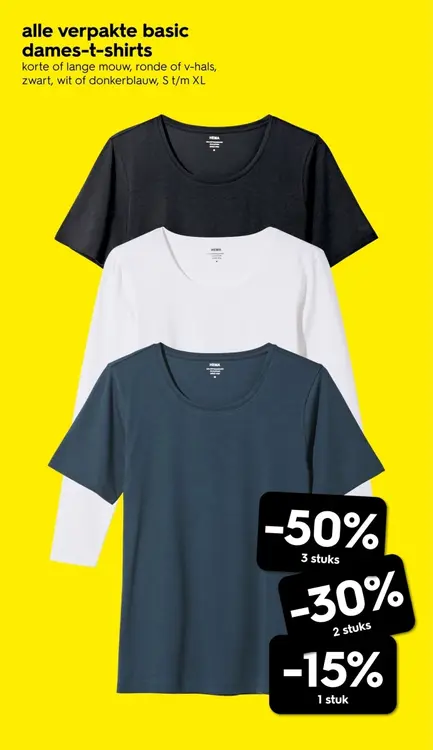 Promotie: Alle verpakte basic dames-t-shirts