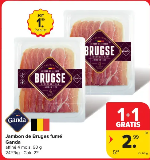 Offre: Jambon de Bruges fumé