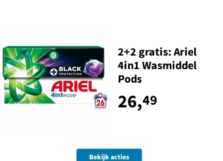 Promotie: Ariel 4in1 Wasmiddel Pods