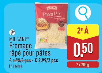 Offre: Fromage râpé pour pâtes