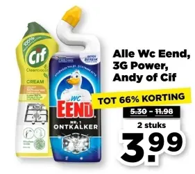 Aanbieding: Alle Wc Eend, 3G Power, Andy of Cif