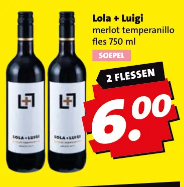 Aanbieding: Lola + Luigi Merlot temperanillo