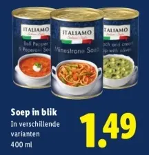 Aanbieding: Soep in blik