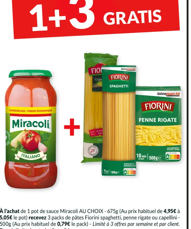 Offre: Sauce Miracoli AU CHOIX et Pâtes Fiorini