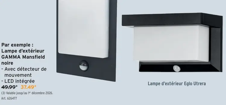 Offre: Lampe d'extérieur GAMMA Mansfield noire