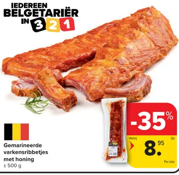 Aanbieding: Gemarineerde varkensribbetjes met honing
