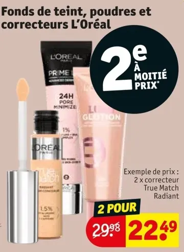 Offre: Fonds de teint, poudres et correcteurs