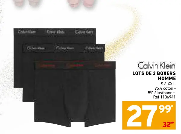 Offre: Lots de 3 boxers homme