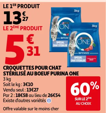 Promotie: Croquettes pour chat stérilisé au boeuf