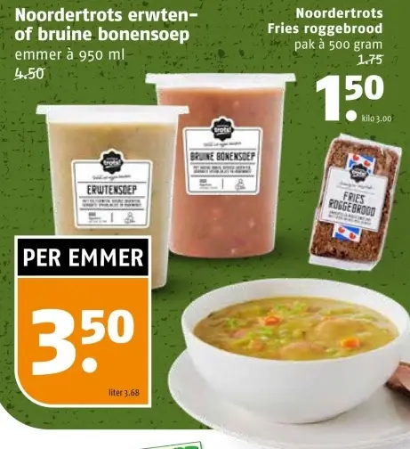 Aanbieding: erwten- of bruine bonensoep