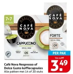 Aanbieding: Café Nova Nespresso of Dolce Gusto koffiecapsules