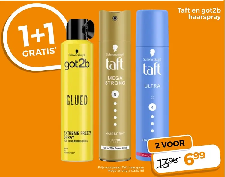 Aanbieding: Taft en got2b haarspray