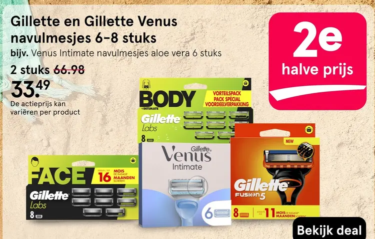 Aanbieding: Gillette en Gillette Venus navulmesjes