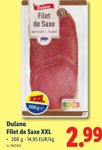 Promotie: Filet de Saxe XXL