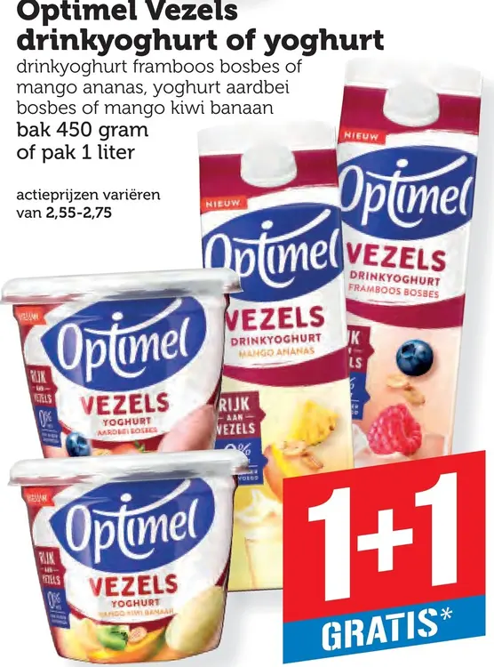 Aanbieding: Vezels drinkyoghurt of yoghurt