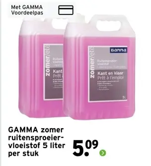 Aanbieding: GAMMA zomer ruitensproeier-vloeistof