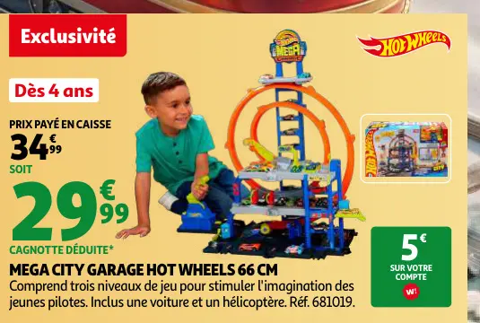 Offre: Mega City Garage Hot Wheels 66 cm