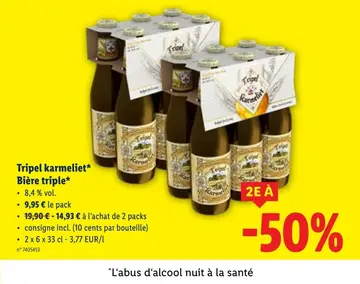 Offre: Tripel karmeliet Bière triple