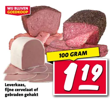 Aanbieding: Leverkaas, fijne cervelaat of gebraden gehakt