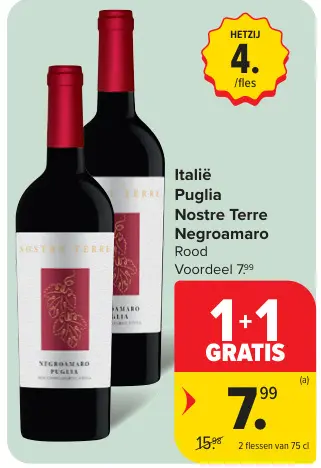 Promotie: Italië Nostre Terre Negroamaro Rood