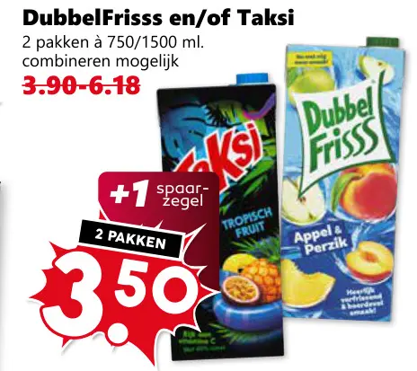 Aanbieding: DubbelFrisss en/of Taksi