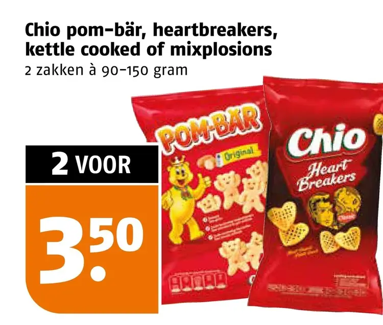 Aanbieding: Pom-bär, heartbreakers, kettle cooked of mixplosions