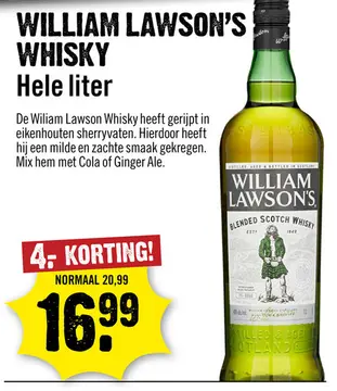 Aanbieding: William lawson's whisky