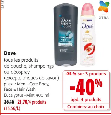 Offre: Tous les produits de douche, shampoings ou déospray