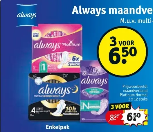 Aanbieding: Always maandverband