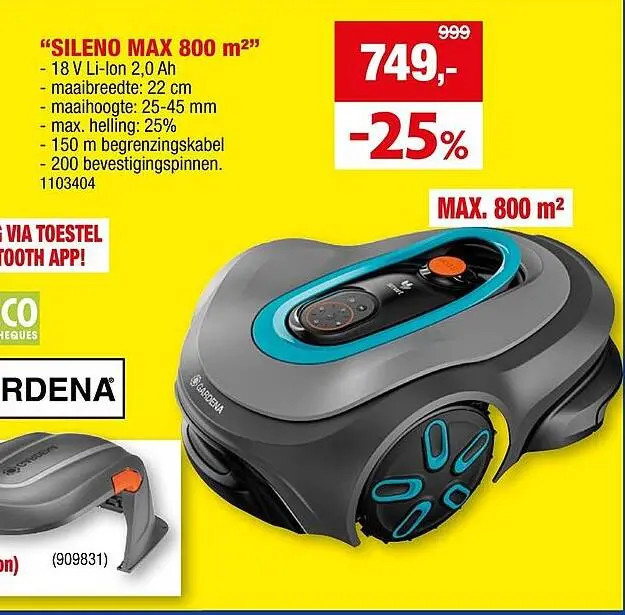 Promotie: Robotmaaier SILENO MAX 800 m2