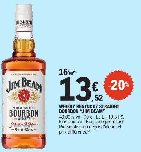 Offre: Whisky kentucky straight bourbon