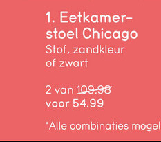 Aanbieding: Eetkamerstoel Chicago - stof - zand