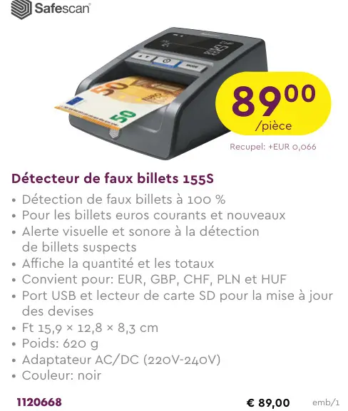 Offre: Détecteur de faux billets 155S