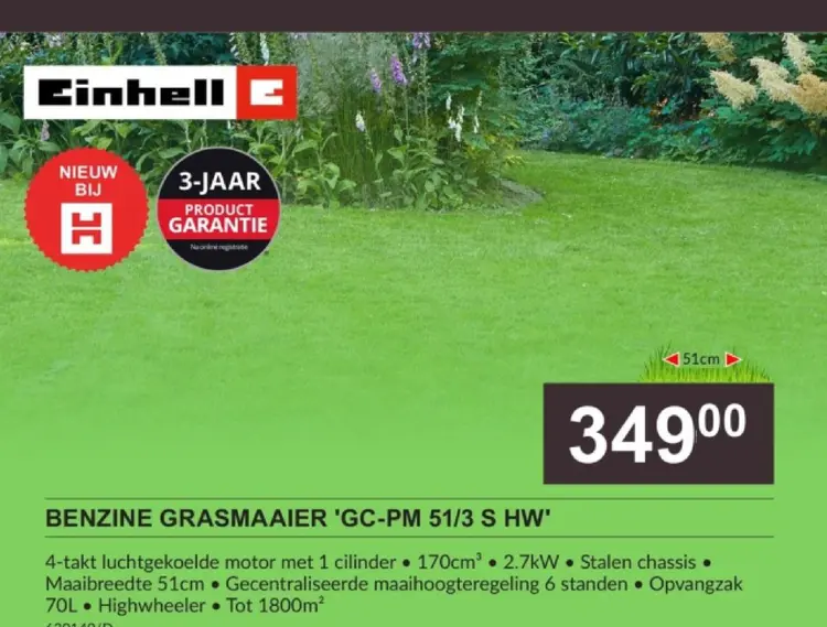 Promotie: Benzine grasmaaier 'gc-pm 51/3 s hw'