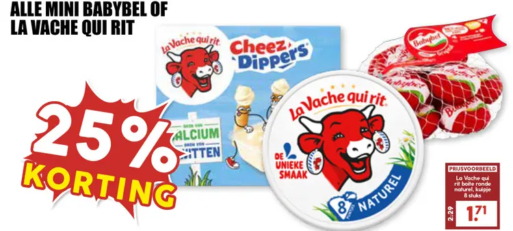 Aanbieding: Mini Babybel of La Vache qui rit