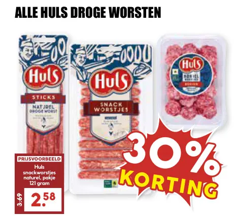 Aanbieding: Huls snackworstjes naturel